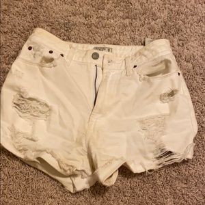 White Abercrombie jean shorts